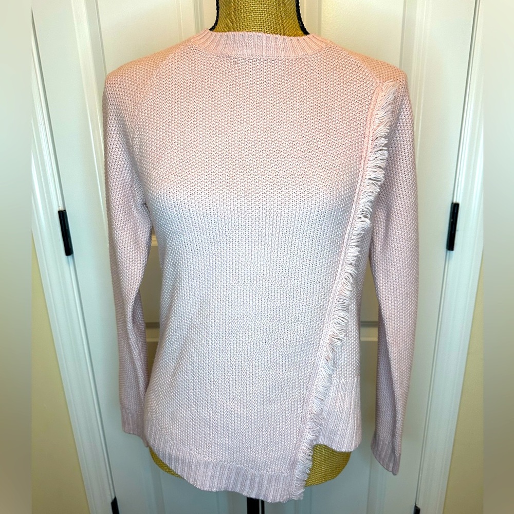 Ivanka Trump Pink Sweater with Fringe Detail size XS